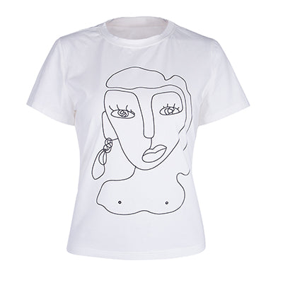 Face Drawing Graphic T-Shirt